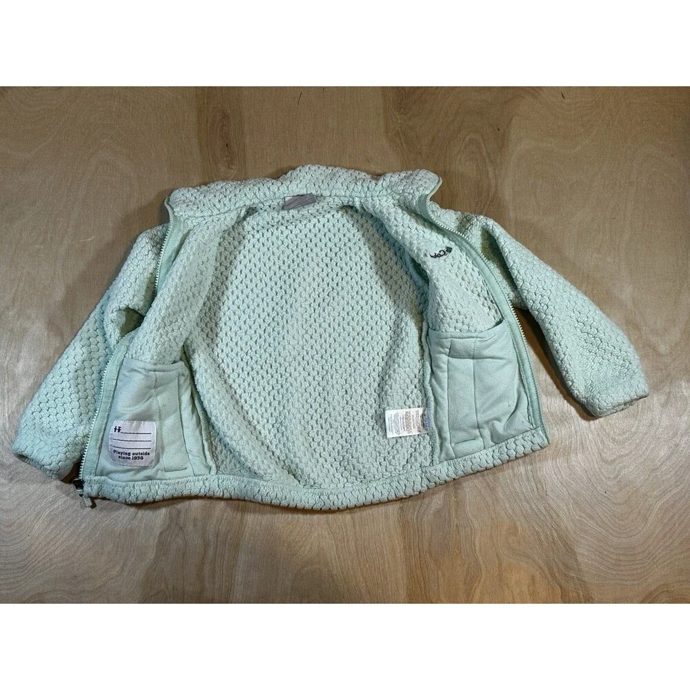 Girl’s Columbia Fire Side Sherpa Jacket Size XS (6/6X) Full Zip Light Mint Green